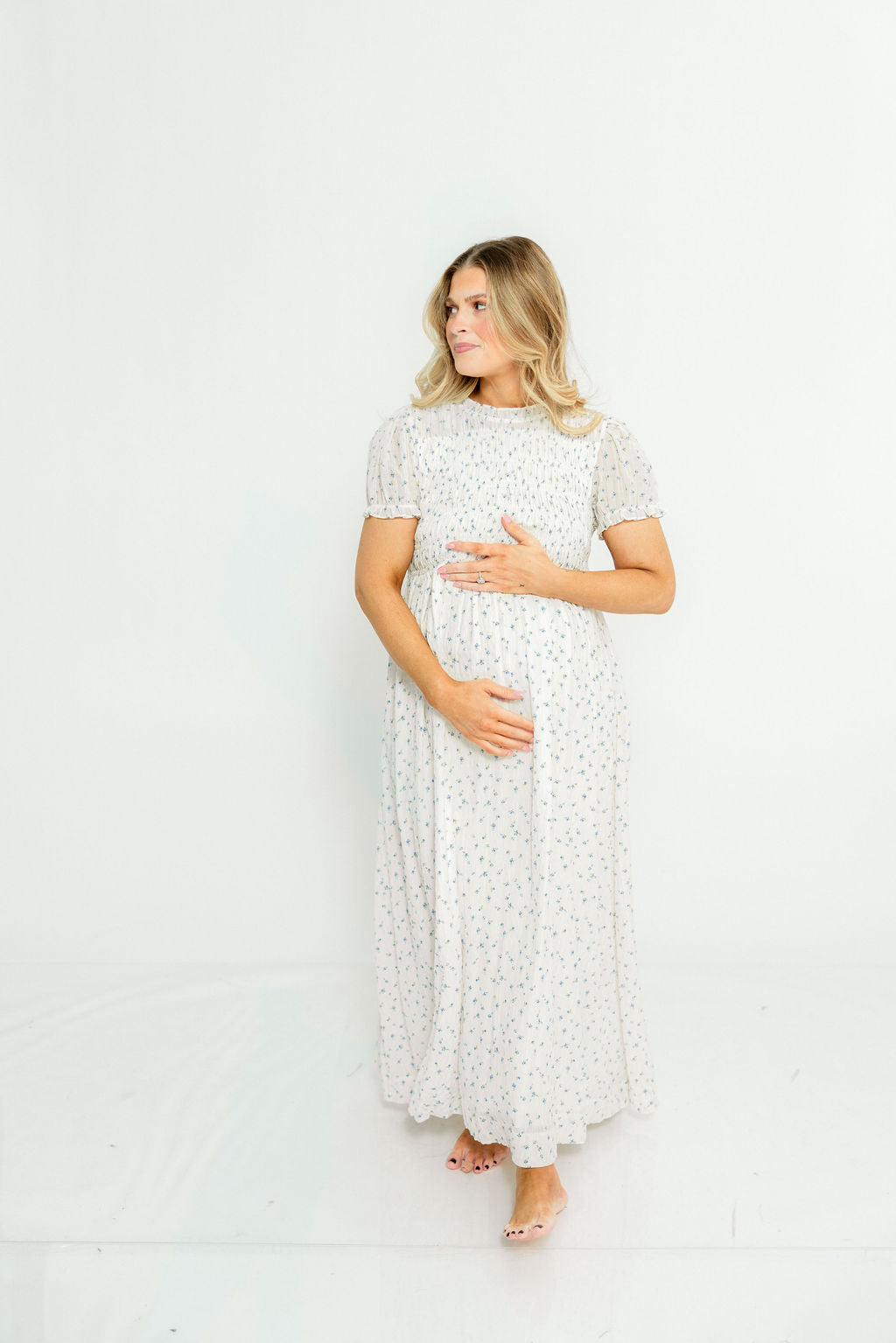 Hearthstone Maxi Dress in Off-White - Bump Friendly