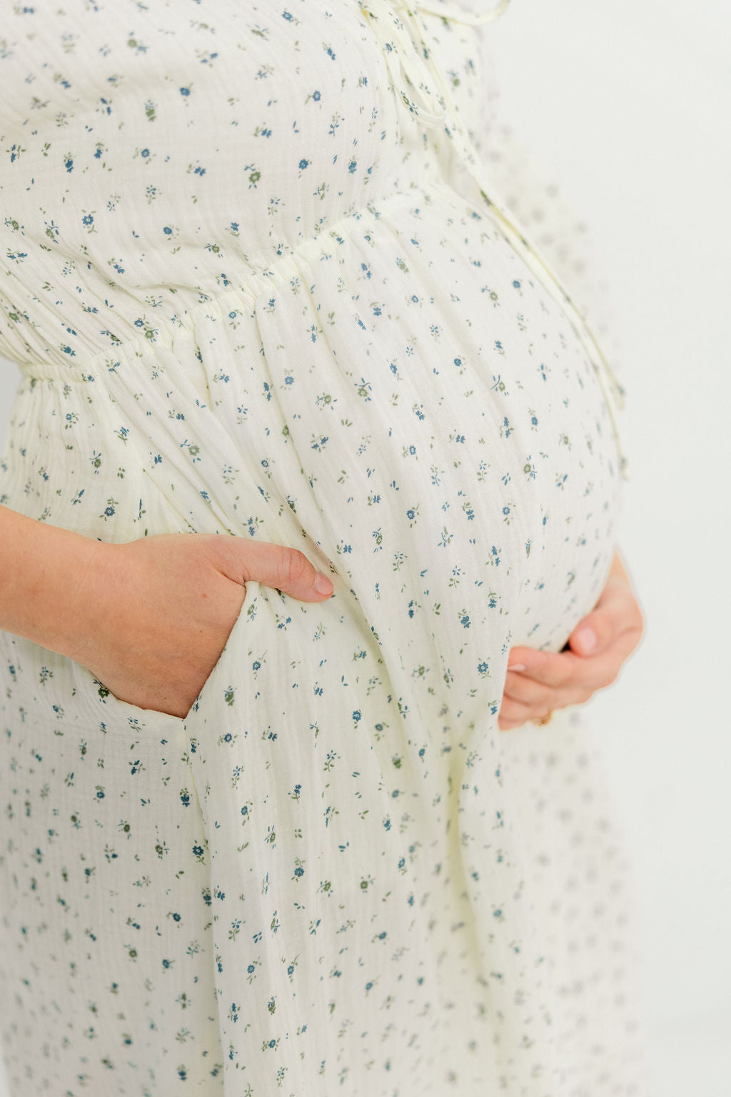 Hunter 100% Cotton Midi Dress in Bluebonnet - Bump Friendly