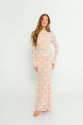 Seraphine Lace Maxi Dress in Pale Pink - Bump Friendly (Size Up for Bump)