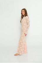 Seraphine Lace Maxi Dress in Pale Pink - Bump Friendly (Size Up for Bump)