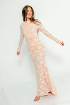 Seraphine Lace Maxi Dress in Pale Pink - Bump Friendly (Size Up for Bump)