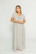Ensley 100% Cotton Maxi Dress in Light Indigo Plaid - Bump Friendly