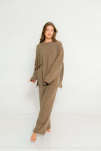Campbell Fleece Pants in Olive Brown