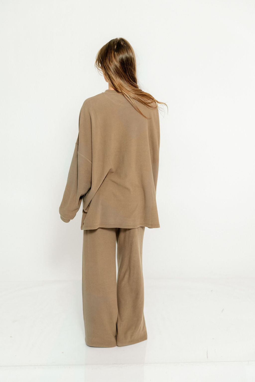 Campbell Fleece Pants in Olive Brown
