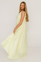 Becca Maxi Dress in Pale Yellow - Bump Friendly