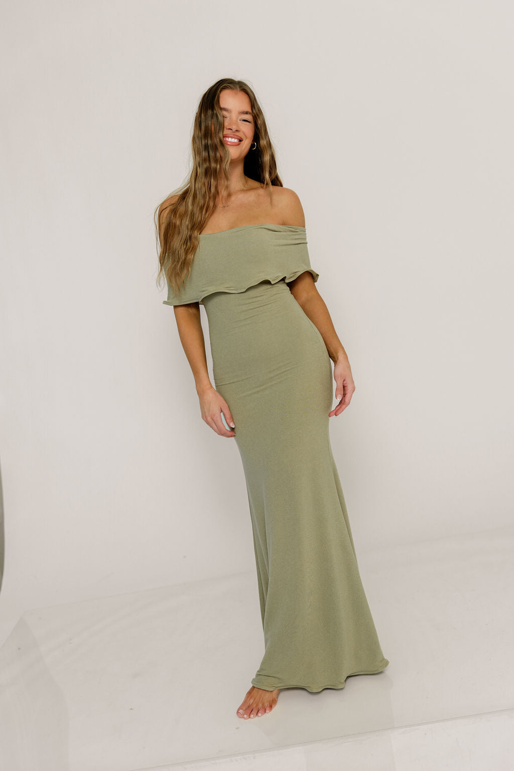 Tommie Maxi Dress in Dusty Olive - Bump Friendly (Size Up for Bump)