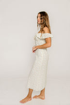Harper Midi Dress in Ivory/Pink Floral
