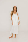 Evelina Scallop Edge Maxi Dress in Ivory