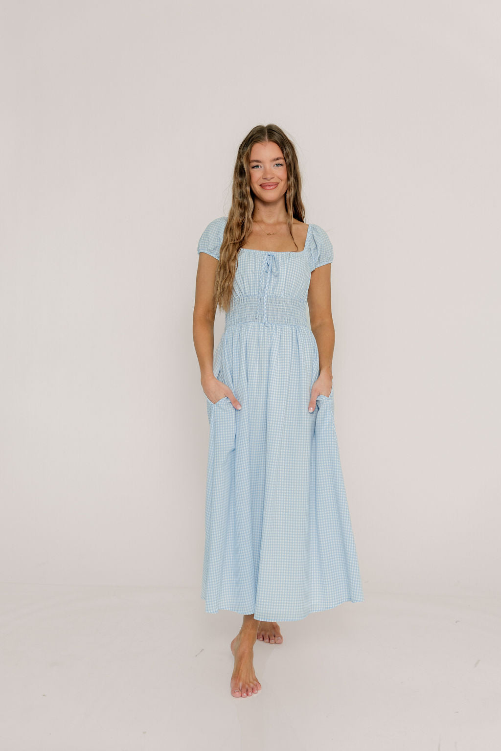 Corey Cotton Dress in Light Blue