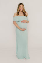 Tommie Maxi Dress in Light Blue - Bump Friendly (Size Up for Bump)