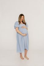 Hamilton Midi Dress in Light Blue - Bump Friendly & Inclusive Sizing (S-2XL)
