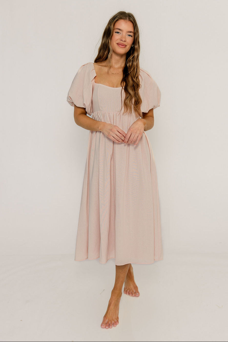 Hamilton Midi Dress in Pink - Bump Friendly and Inclusive Sizing (S-2XL)