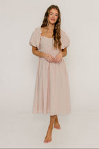 Hamilton Midi Dress in Pink - Bump Friendly and Inclusive Sizing (S-2XL)