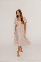 Hamilton Midi Dress in Pink - Bump Friendly and Inclusive Sizing (S-2XL)