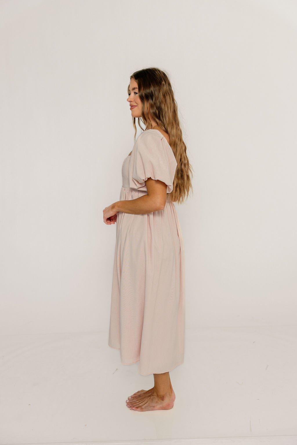 Hamilton Midi Dress in Pink - Bump Friendly and Inclusive Sizing (S-2XL)