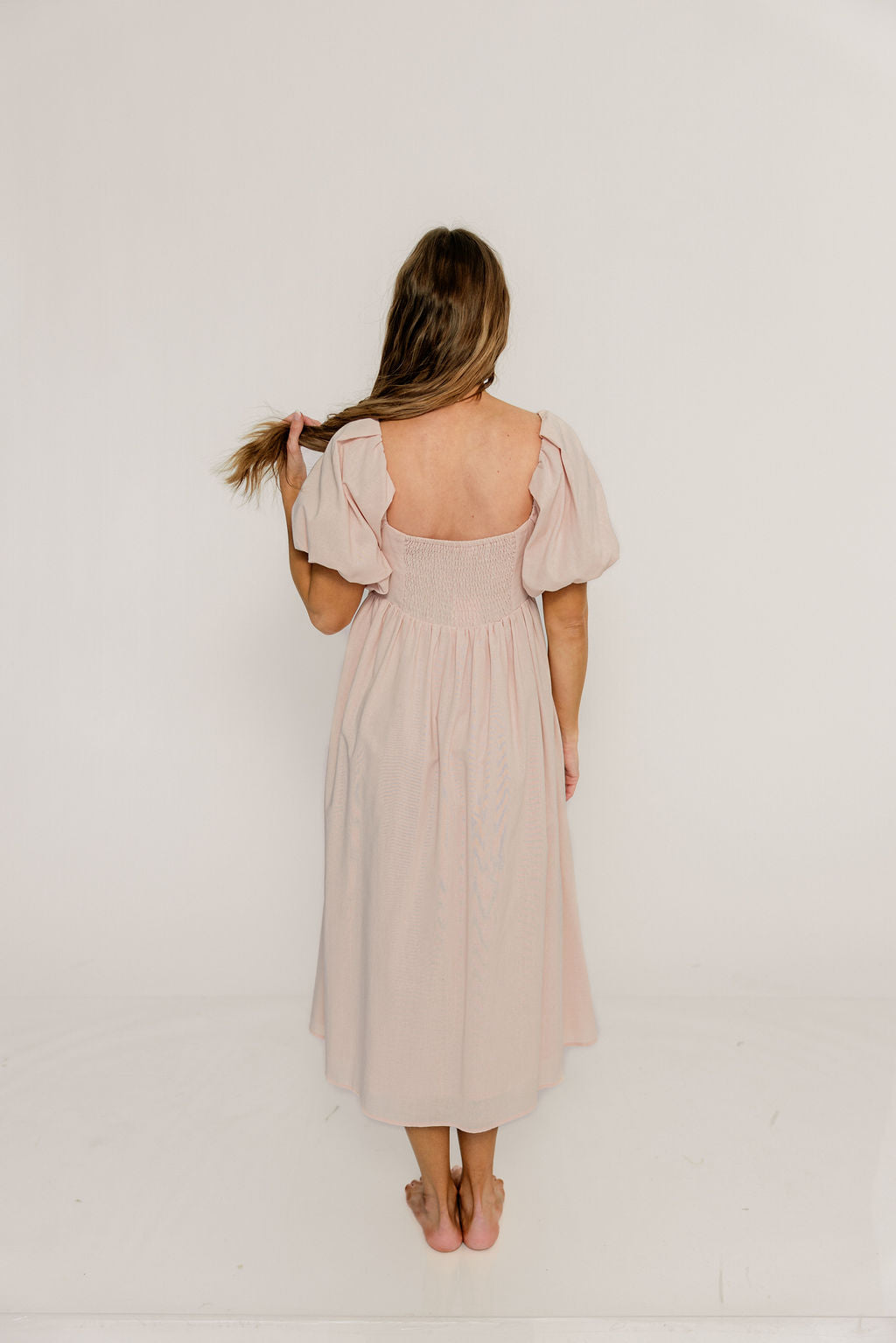 Hamilton Midi Dress in Pink - Bump Friendly and Inclusive Sizing (S-2XL)