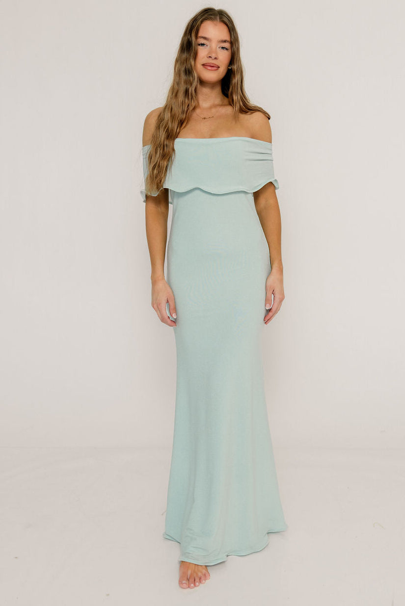 Tommie Maxi Dress in Light Blue - Bump Friendly (Size Up for Bump)