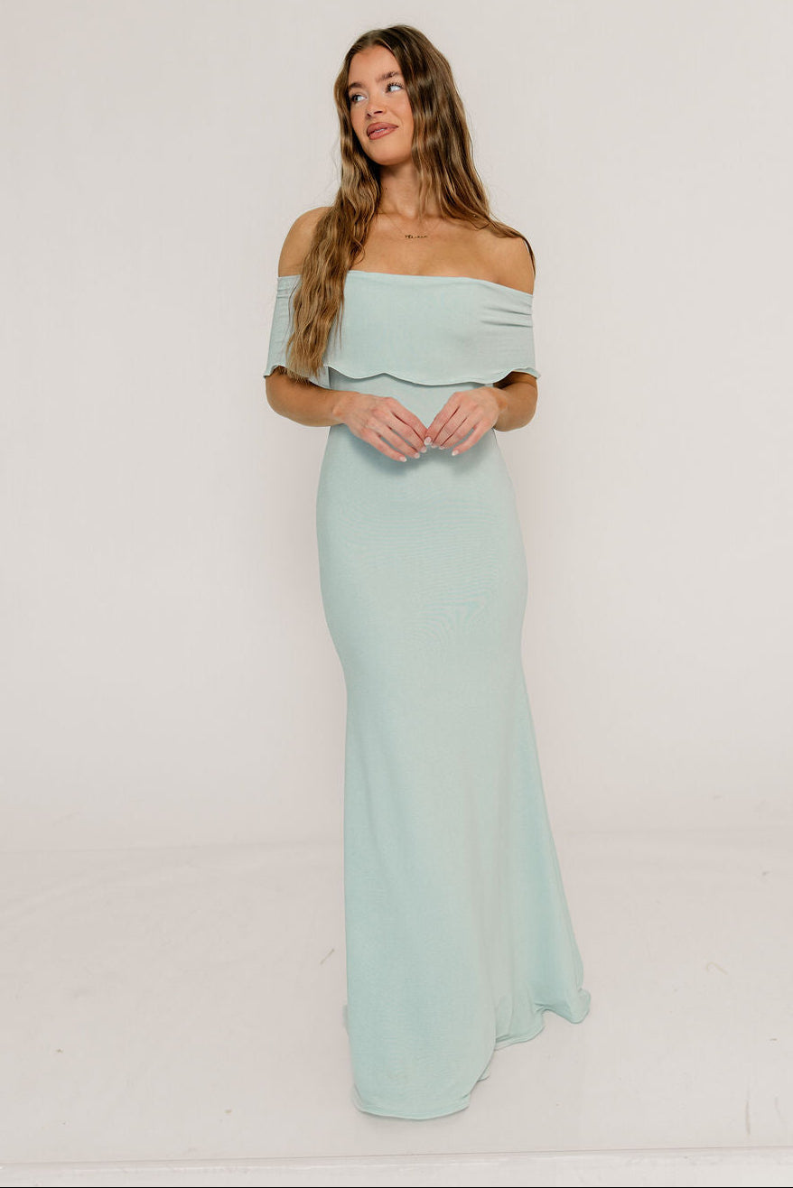 Tommie Maxi Dress in Light Blue - Bump Friendly (Size Up for Bump)