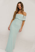 Tommie Maxi Dress in Light Blue - Bump Friendly (Size Up for Bump)