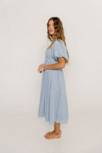 Hamilton Midi Dress in Light Blue - Bump Friendly & Inclusive Sizing (S-2XL)