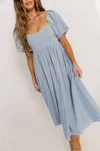 Hamilton Midi Dress in Light Blue - Bump Friendly & Inclusive Sizing (S-2XL)