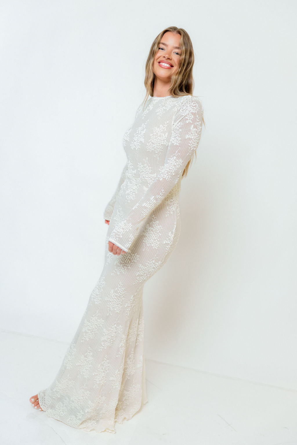 Seraphine Lace Maxi Dress in Ivory - Bump Friendly & Inclusive Sizing (Size Up for Bump) *6/18 PRE-ORDER*
