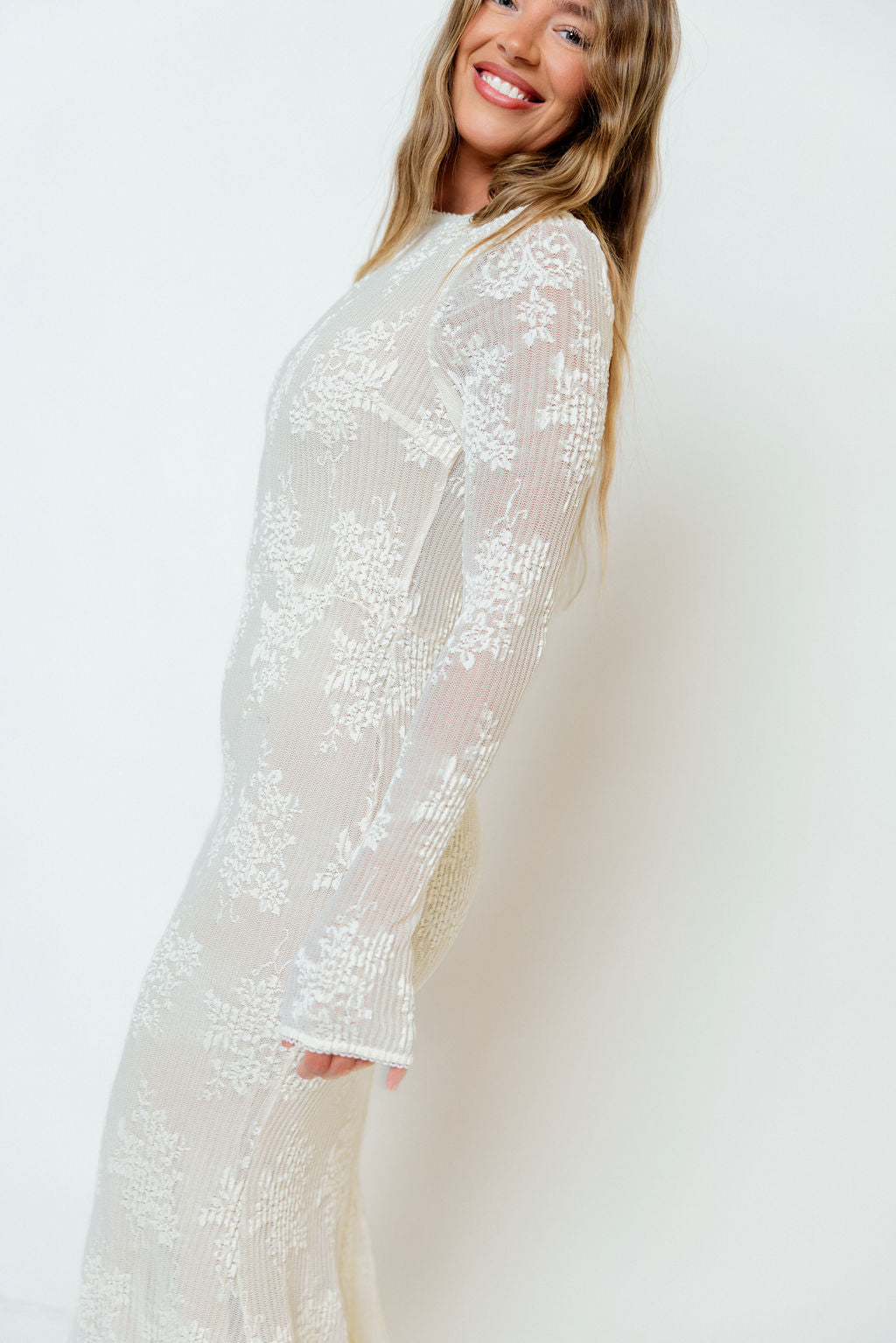 Seraphine Lace Maxi Dress in Ivory - Bump Friendly & Inclusive Sizing (Size Up for Bump) *6/18 PRE-ORDER*