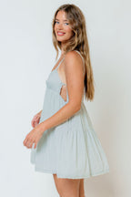 Viola 100% Cotton Mini Dress in Pastel Jade