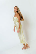 Raquel Strapless Maxi Dress in Light Yellow