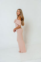 Aston Bow Front Maxi Sweater Dress in Rose - Bump Friendly & Inclusive Sizing - New Soft Premium Luxe Fabric