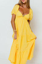 Vickie Tiered Maxi Dress in Yellow