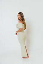 Aston Bow Front Maxi Sweater Dress in Mint - Bump Friendly & Inclusive Sizing - Soft Premium Luxe Fabric