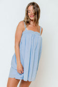 Lexi 100% Cotton Mini Dress in Sky
