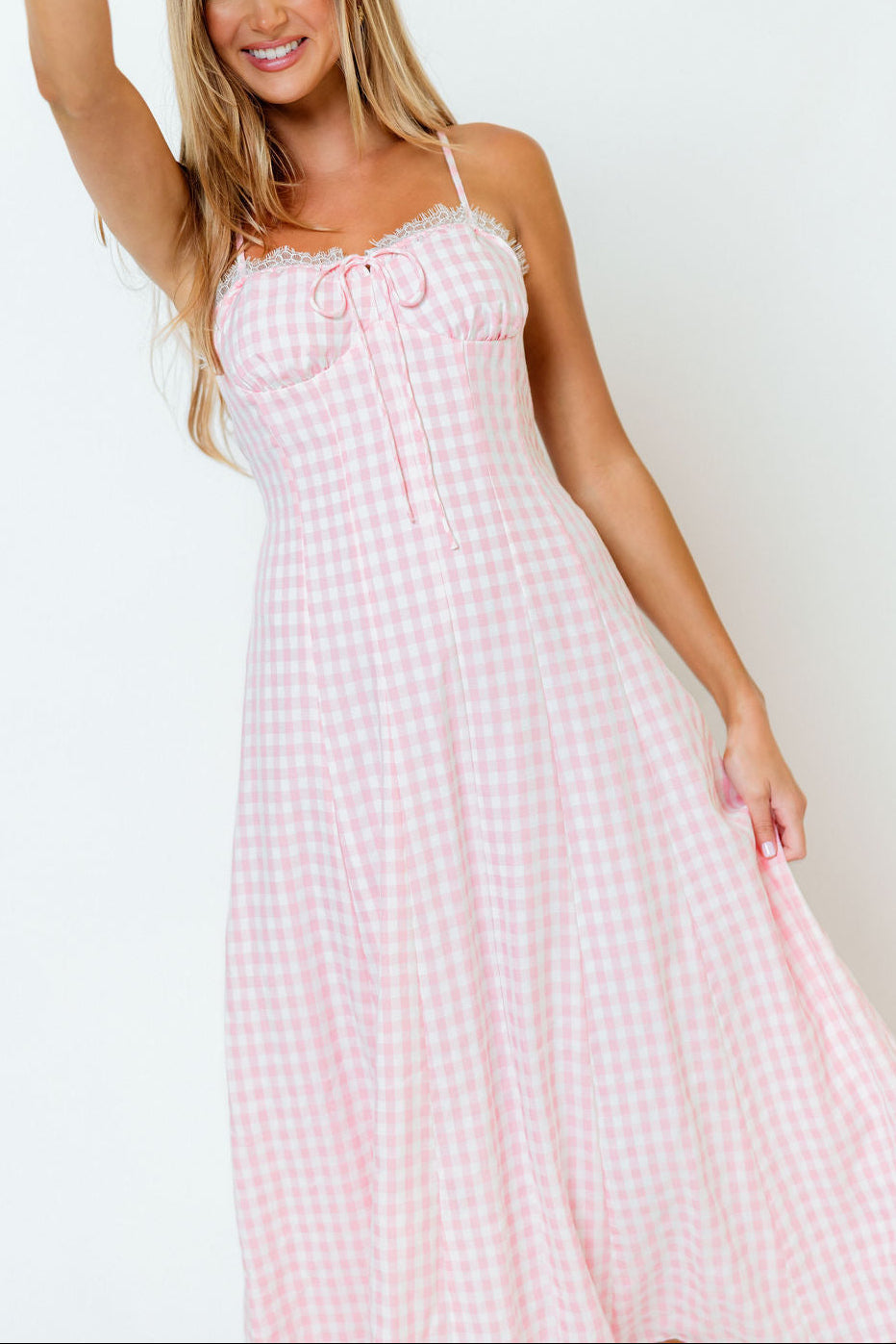 Isla Dress in Pink/White Check