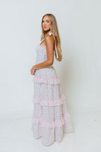 Lucy Ditsy Floral Maxi Dress in Light Pink