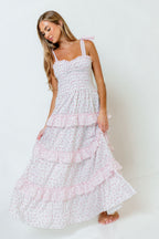 Lucy Ditsy Floral Maxi Dress in Light Pink