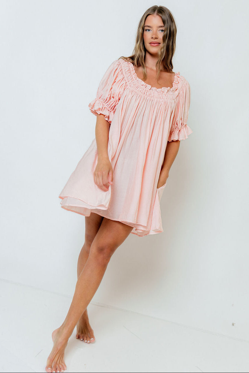 Jacqueline Mini Dress in Baby Pink