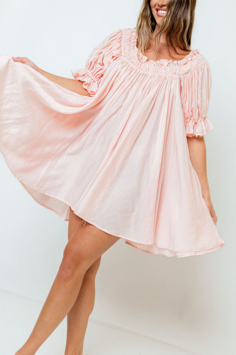 Jacqueline Mini Dress in Baby Pink