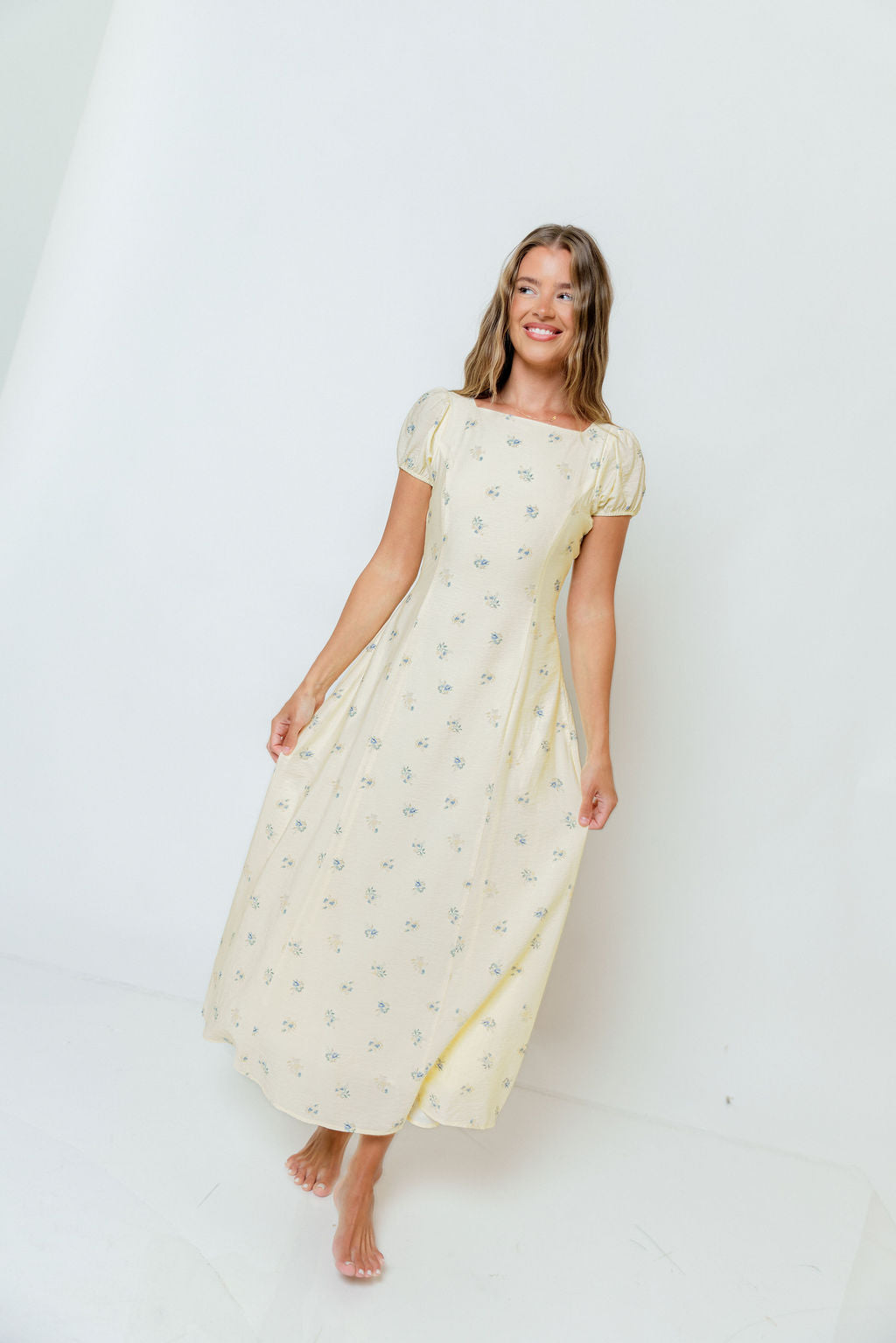 Kameron Midi Dress in Banana